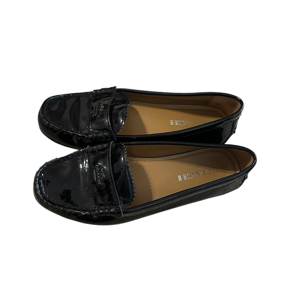Coach Women's Odette Black Patent Leather Loafers Size 7 Classic Minimalist - Picture 4 of 6